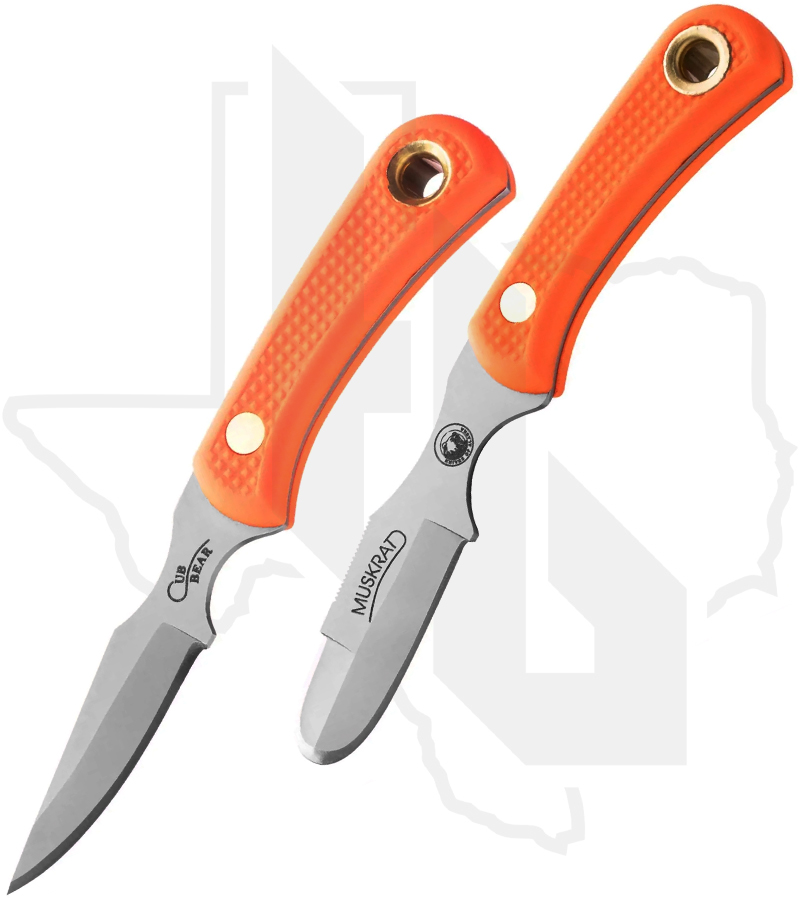 Knives of Alaska Muskrat and Cub Combo 00096FG - Orange Suregrip