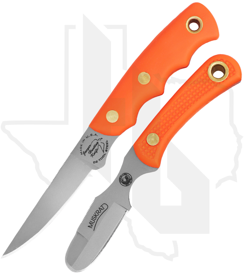 Knives of Alaska Jaeger, Muskrat Combo 00258FG - Orange, Suregrip
