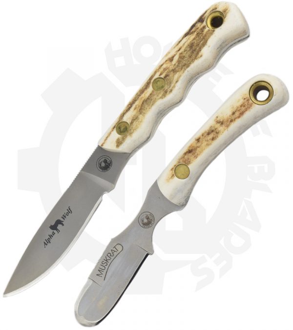 Knives of Alaska Alpha Wolf Muskrat Combo 00363FG - Stag, D2