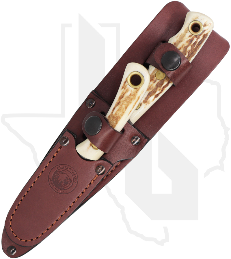 Knives of Alaska Alpha Wolf and Muskrat Combo 00375FG - Stag - Image 3