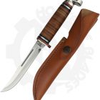 W.R. Case Utility Hunter 5In. 00381 - Brown, Stacked Leather - Image 2