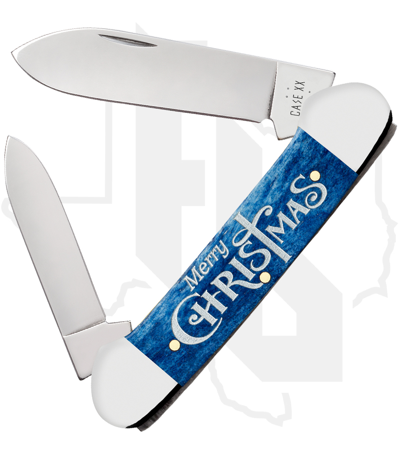 W.R. Case Canoe 10644 - Christmas Navy Blue Bone, Smooth