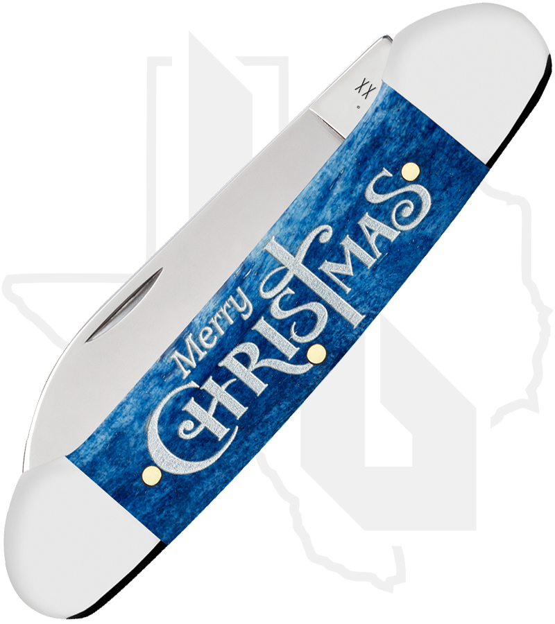 W.R. Case Canoe 10644 - Christmas Navy Blue Bone, Smooth - Image 2