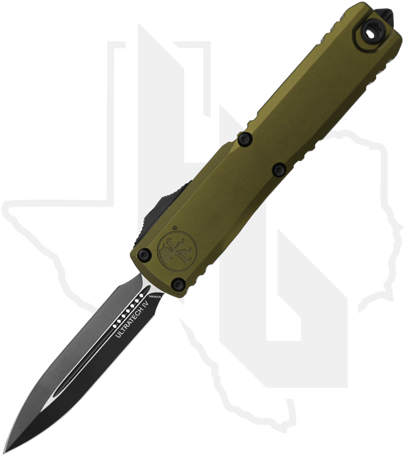 Microtech Ultratech 11224-1OD - Double Edge, Black Blade, OD Green
