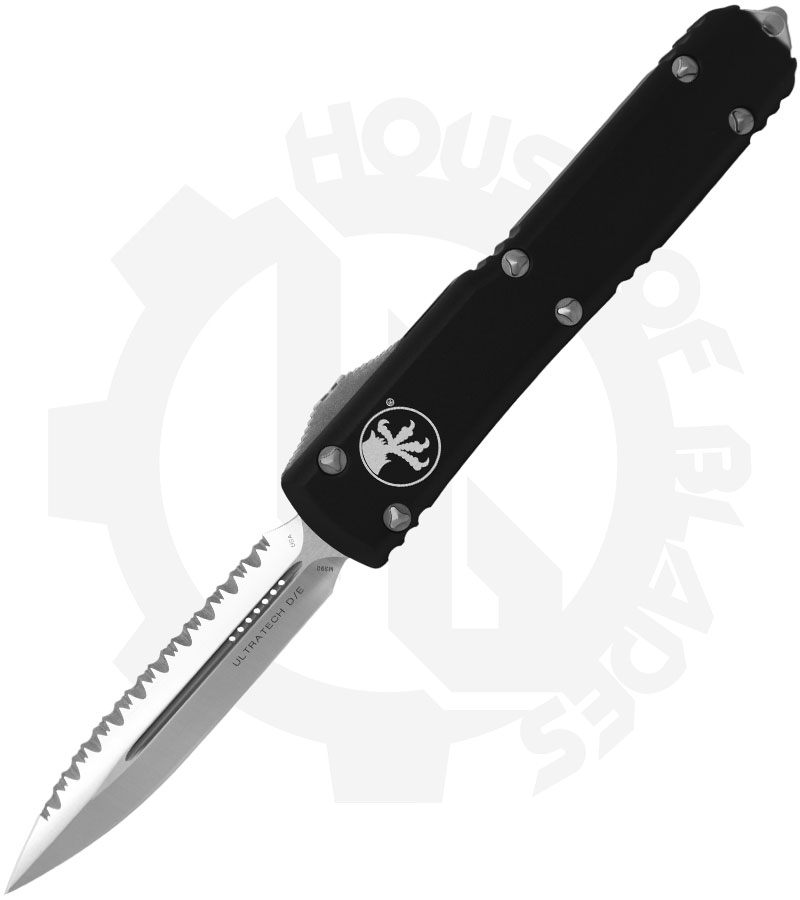 Microtech Ultratech 122-6 - Double Edge, Satin, Full Serrated