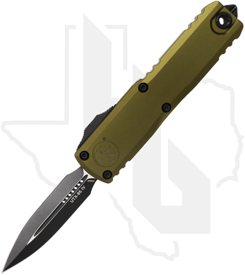 Microtech UTX-85 12324-1OD - Double Edge, Black Blade, OD Green