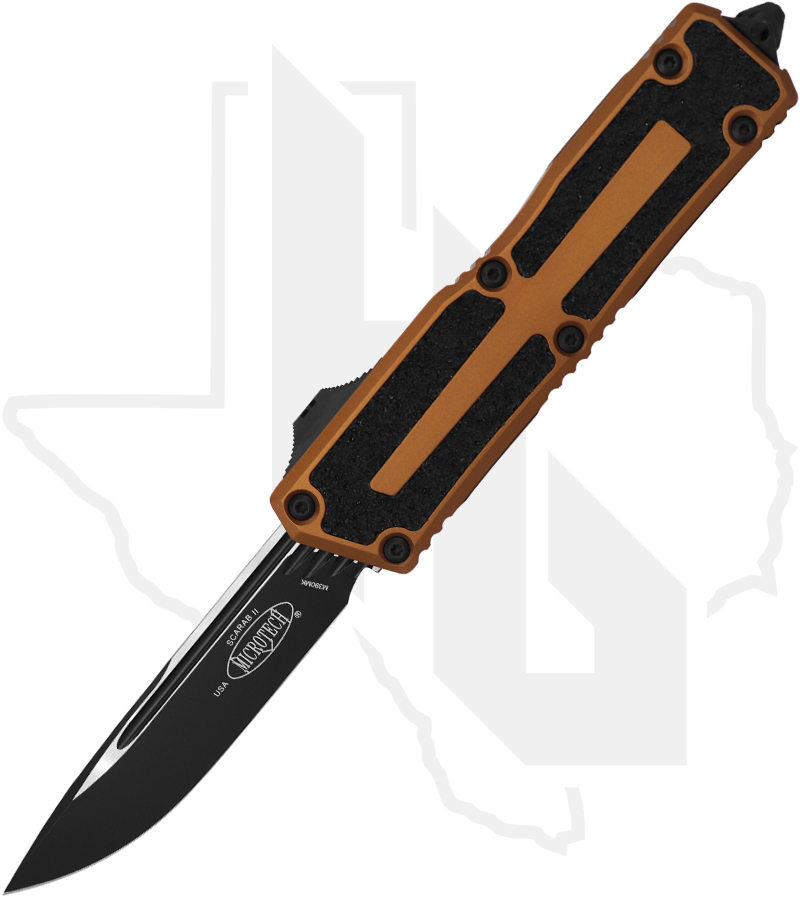 Microtech Scarab II 1278-1TA - Single Edge, Black Standard, Tan