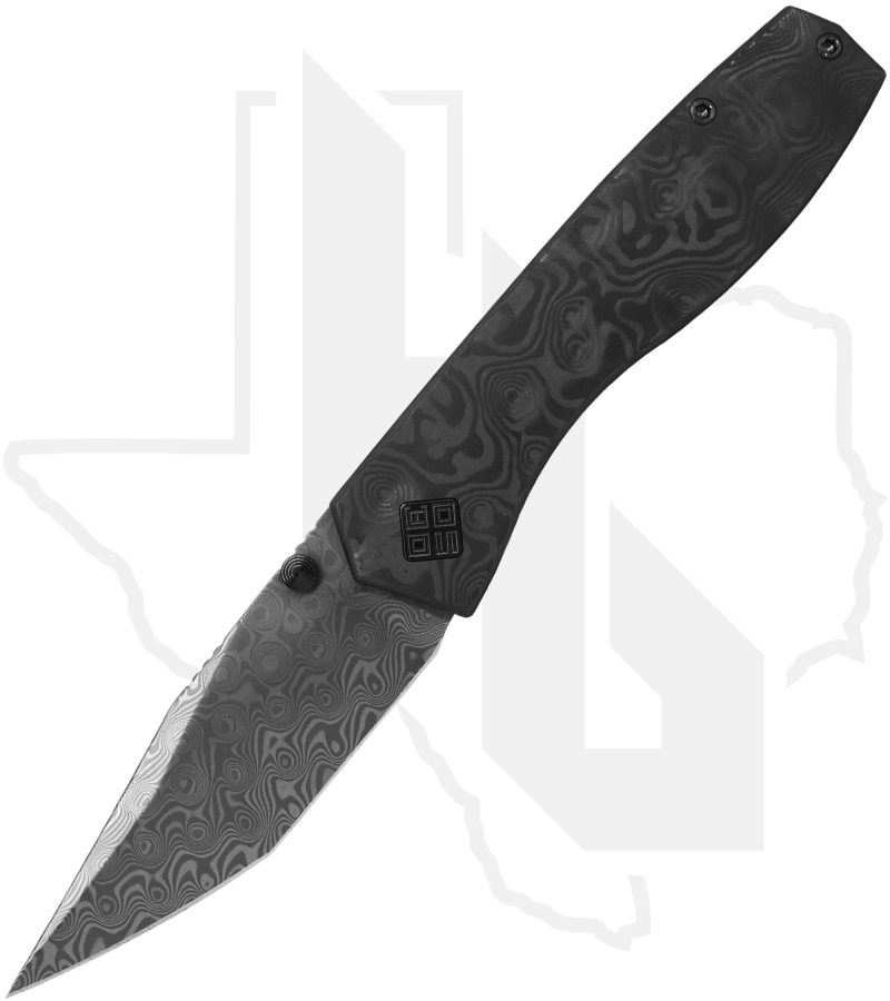 Ocaso Knives Delos 12IBK - Black Dunes Fat Carbon Fiber, Titanium