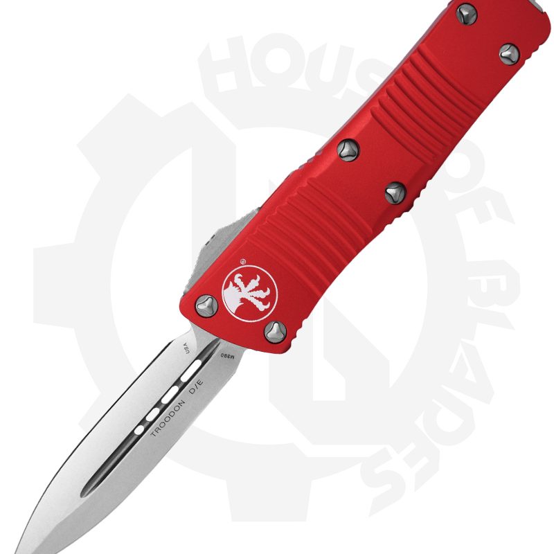 Microtech Troodon 138-10RD - Double Edge, Merlot Red