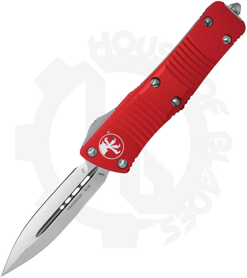 Microtech Troodon 138-10RD - Double Edge, Merlot Red