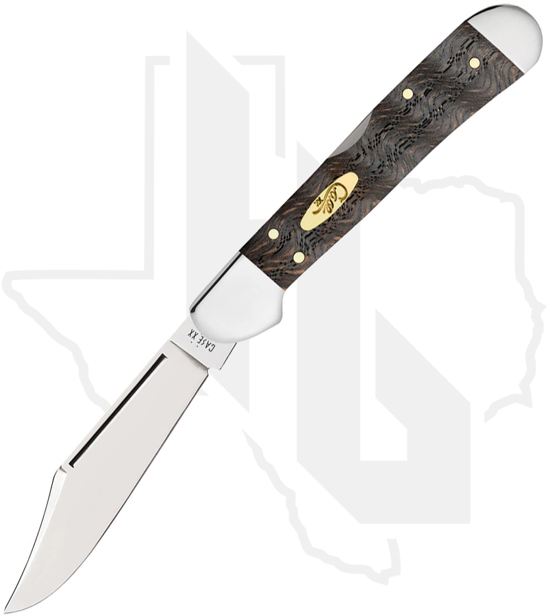 W.R. Case Smooth Mini CopperLock 14010 - Black Curly Oak Wood