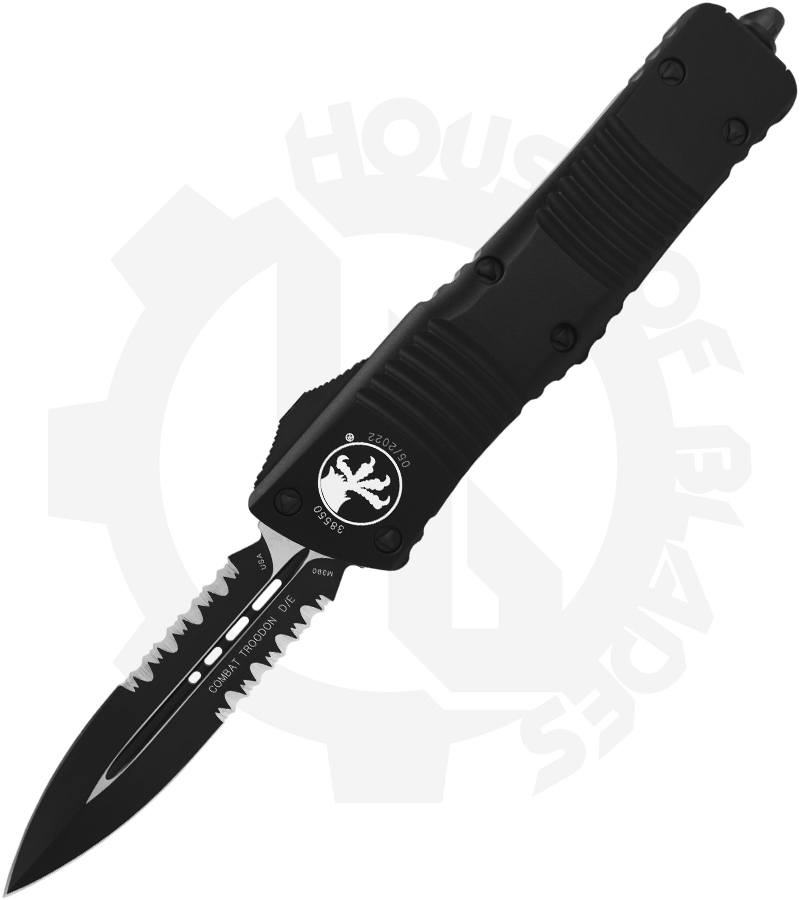 Microtech Combat Troodon 142-2T - Black, Partially Serrated