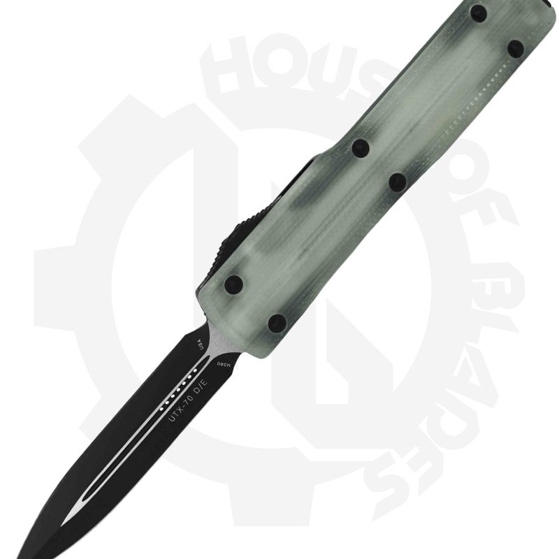 Microtech UTX-70 147-1GTJGS - Double Edge, Black, Natural G-10