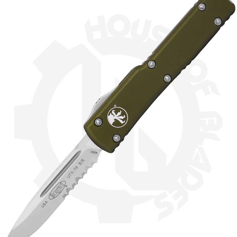 Microtech UTX-70 148-11OD - Single Edge, Partial Serration, Od Green