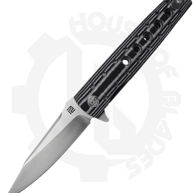 Artisan Cutlery Virgina 1807P-BW - Black, Curved G-10