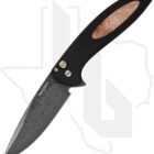Protech Cambria Custom 2025-CAMBRIA-CUSTOM-005 - Maple burl inlay, Damascus