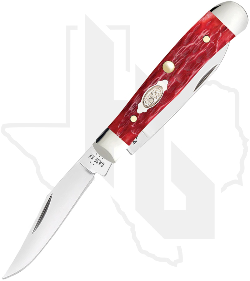 W.R. Case Tiny Trapper 31944 - Dark Red Bone Peach Seed Jig