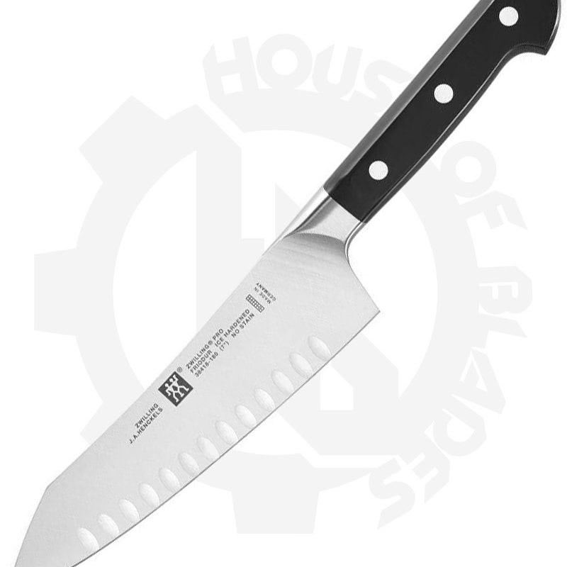 Zwilling J.A. Henckels 7 in. Rocking Santoku 38418-183 - Black, Hollow Edge