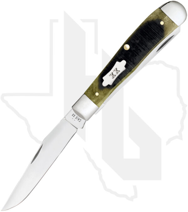 W.R. Case Trapper 39230 - Olive Green Bone Sawcut Jigged