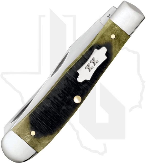W.R. Case Trapper 39230 - Olive Green Bone Sawcut Jigged - Image 2