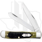 W.R. Case Trapper 39230 - Olive Green Bone Sawcut Jigged - Image 4