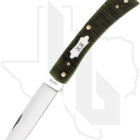 W.R. Case Sod Buster Jr 39233 - Olive Green Bone Sawcut Jigged