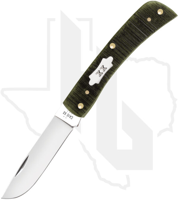 W.R. Case Sod Buster Jr 39233 - Olive Green Bone Sawcut Jigged