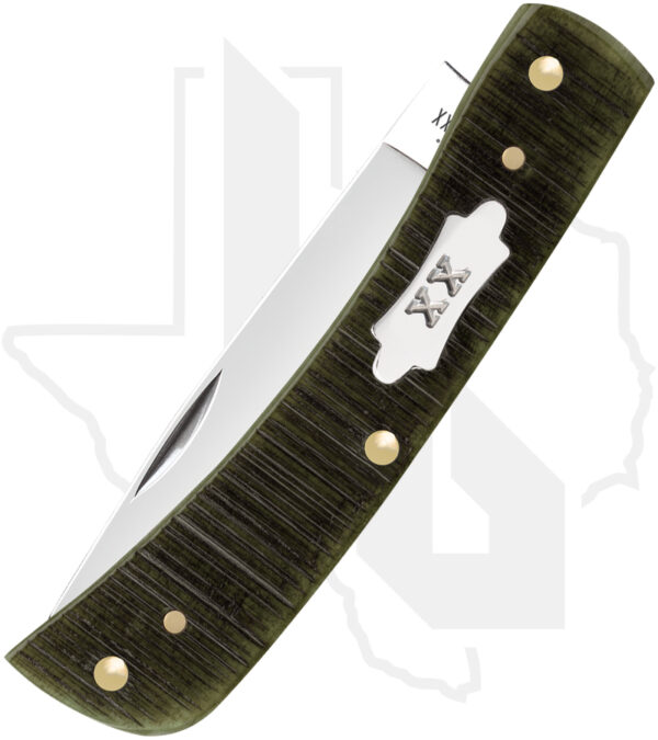 W.R. Case Sod Buster Jr 39233 - Olive Green Bone Sawcut Jigged - Image 2