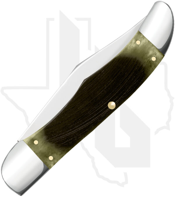 W.R. Case Folding Hunter 39234 - Olive Green Bone Sawcut Jigged - Image 3
