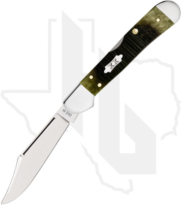W.R. Case Mini Copperlock 39236 - Olive Green Bone Sawcut Jigged