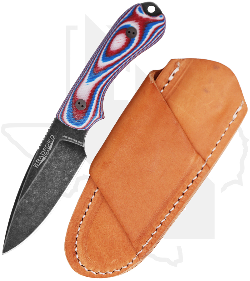 Bradford Knives Guardian 3 3FE-125N-MCHH - Red/ White/ Blue G-10, MagnaCutHH, False Edge Grind, Nimbus - Image 2