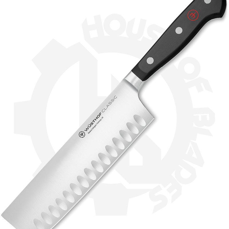 Wusthof 7 in. Nakiri 1040132617 - Hollow Edge, Black