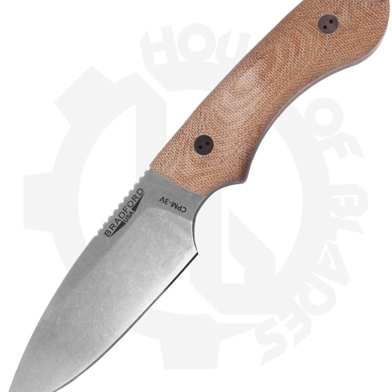 Bradford Knives Guardian 4 4S-104-3V - Natural Micarta, Sabre Grind