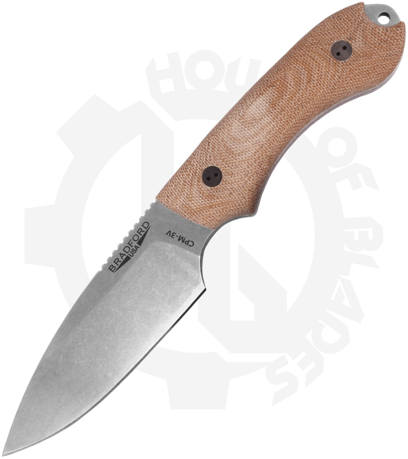 Bradford Knives Guardian 4 4S-104-3V - Natural Micarta, Sabre Grind