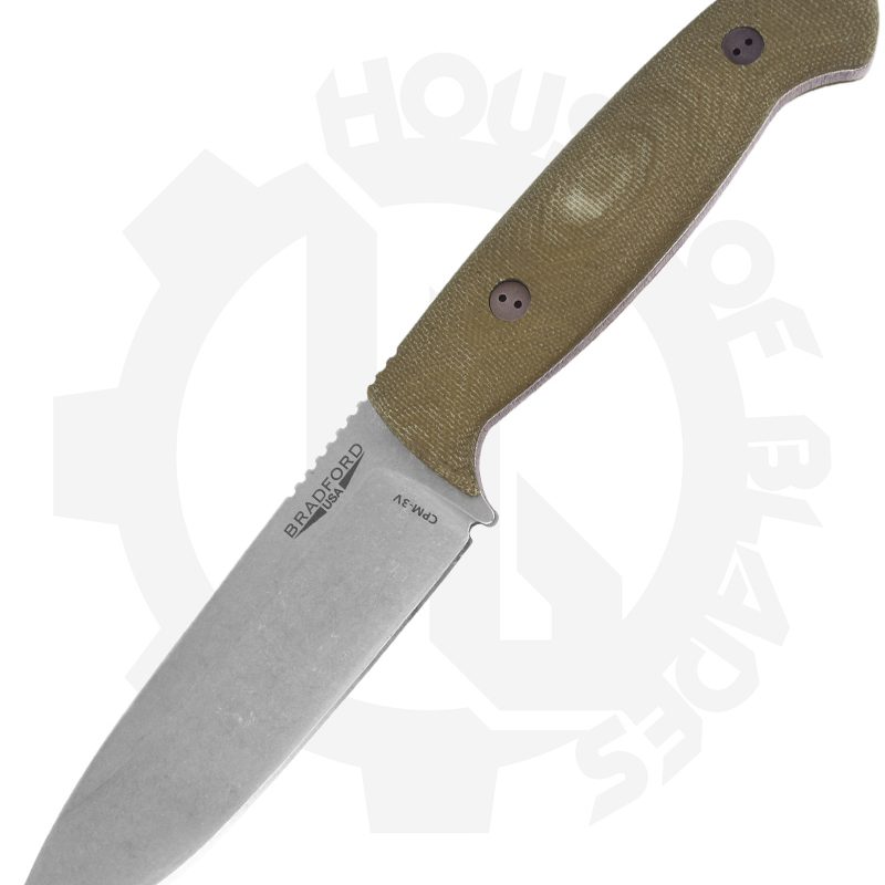 Bradford Knives Guardian 5.5 5.5S-102-3V - OD Green, Micarta, Sabre Grind