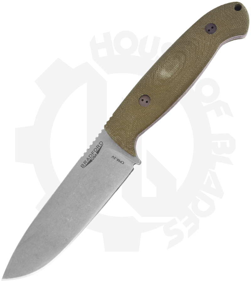 Bradford Knives Guardian 5.5 5.5S-102-3V - OD Green, Micarta, Sabre Grind