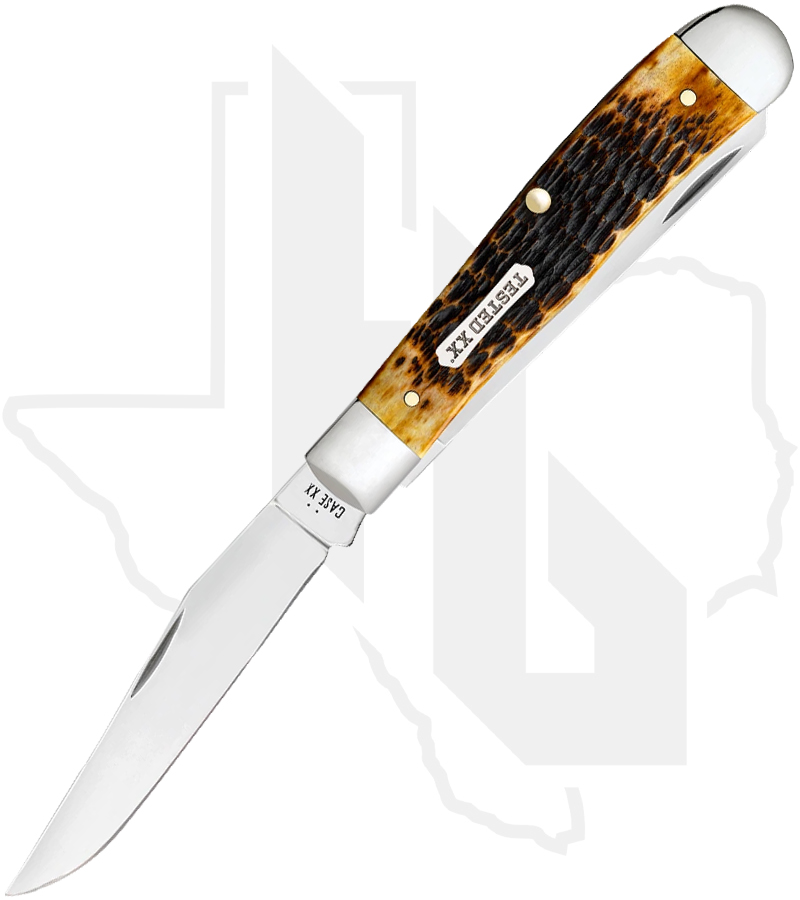 W.R. Case Trapper 51390 - Burnt Amber Bone, Jigged
