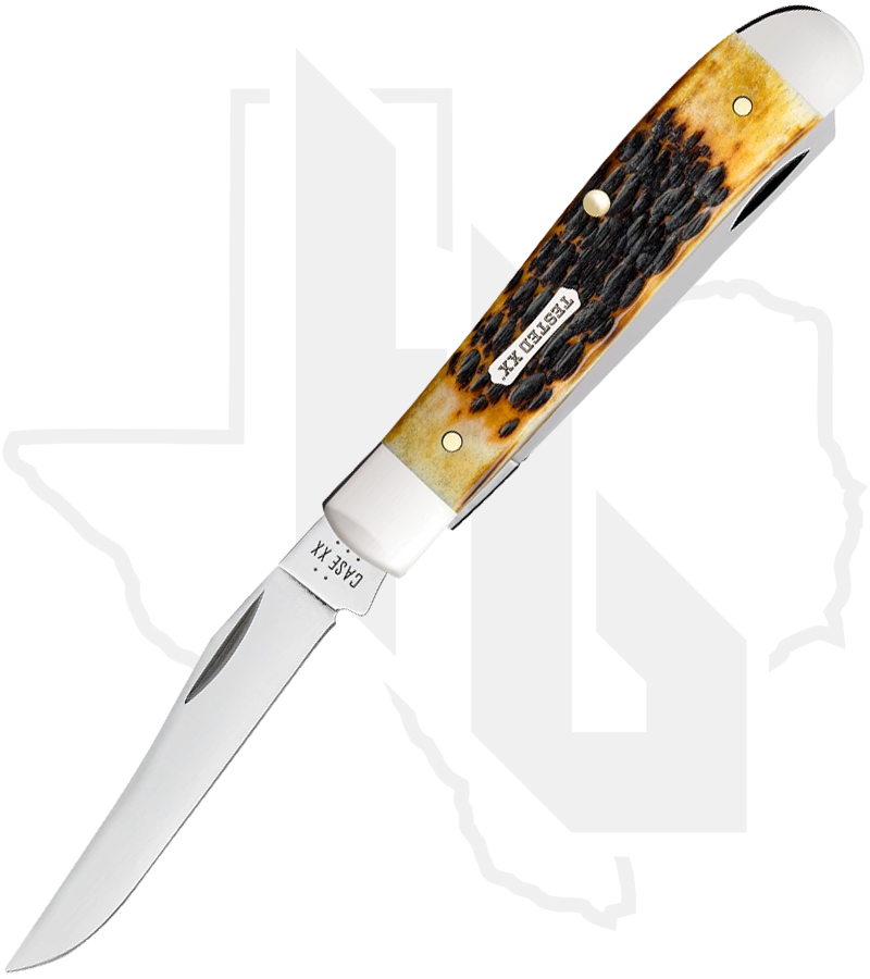W.R. Case Mini Trapper 51391 - Burnt Amber Bone, Jigged