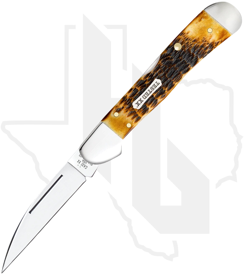 W.R. Case Copperlock 51392 - Burnt Amber Bone, Jigged