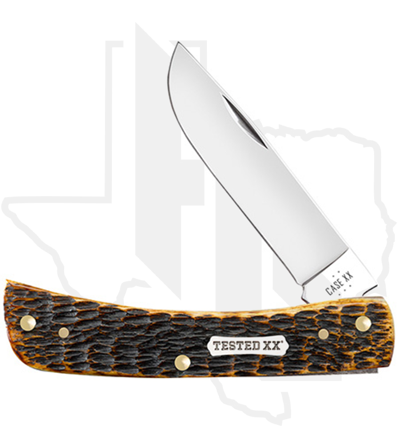 W.R. Case Sod Buster Jr 51394 - Burnt Amber Bone, Jigged