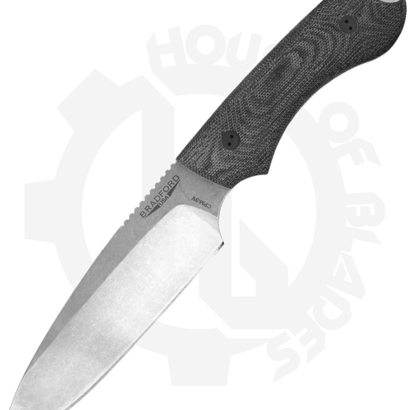 Bradford Knives Guardian 5 5S-101-3V - Black, Micarta, Sabre Grind