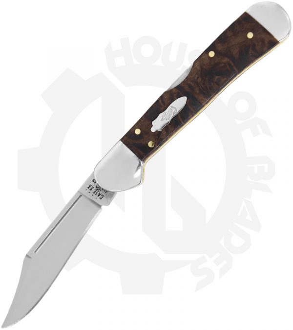 W.R. Case Smooth Mini Copperlock 64067 - Brown Maple Burl Wood