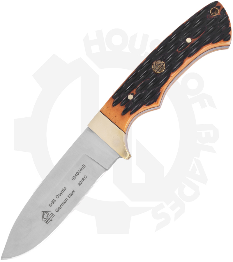 Puma Hunting Knife 6540040B - Brown, Jigged Bone