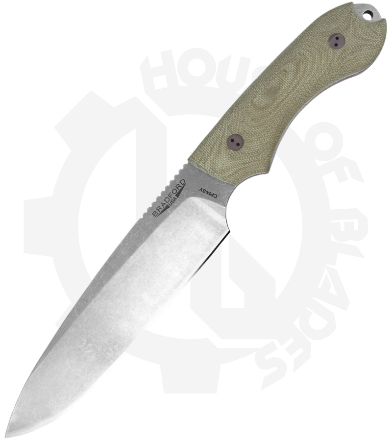 Bradford Knives Guardian 6 6S-102-3V - OD Green, Micarta, Sabre Grind