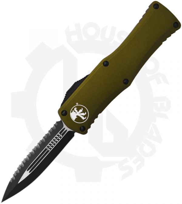 Microtech Hera 702-3OD - Double Edge, Fully Serrated, OD Green