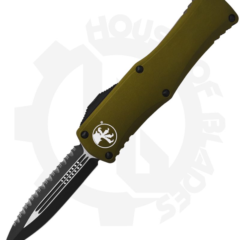Microtech Hera 702-3OD - Double Edge, Fully Serrated, OD Green