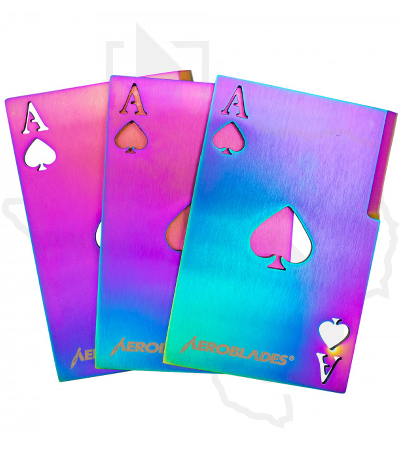 Wuu Jau Aeroblades 3-pc AB14RW - Rainbow Throwing Cards