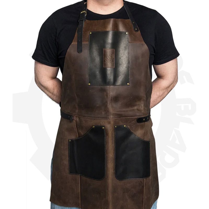BeaverCraft Genuine Leather Apron Black Brown AP3X