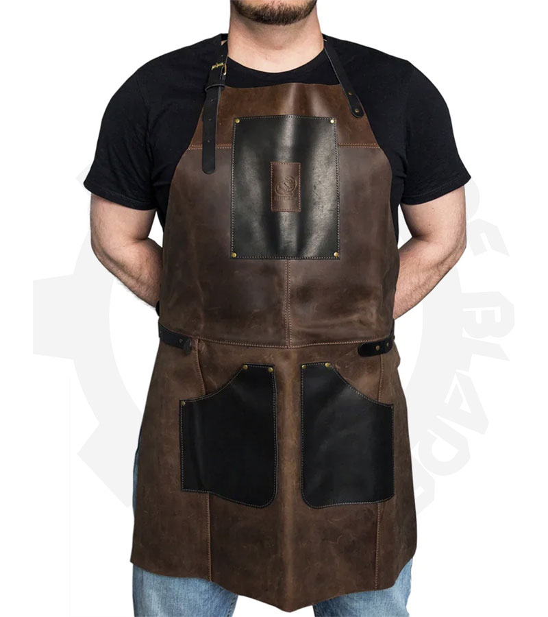 BeaverCraft Genuine Leather Apron Black Brown AP3X
