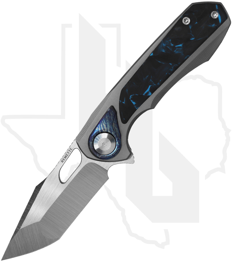 Remette Saker Falcon ASTP-1 - Sand Blasted Titanium, Blue/Black Carbon Fiber Inlay